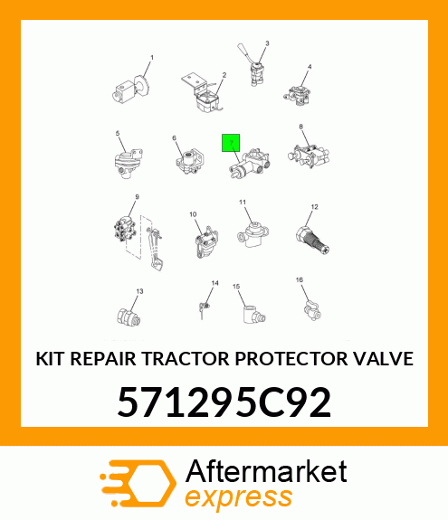 KIT REPAIR TRACTOR PROTECTOR VALVE 571295C92