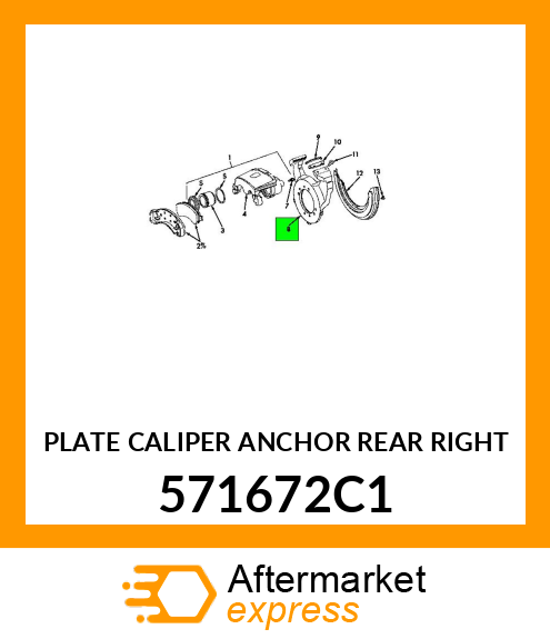 PLATE CALIPER ANCHOR REAR RIGHT 571672C1