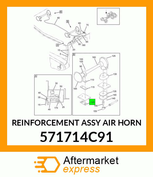 REINFORCEMENT ASSY AIR HORN 571714C91