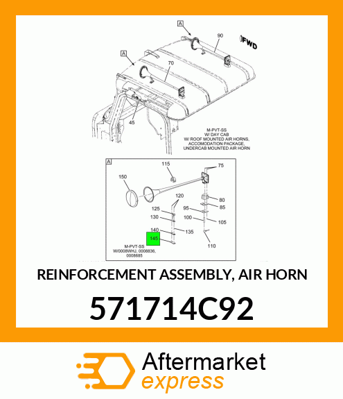 REINFORCEMENT ASSEMBLY, AIR HORN 571714C92