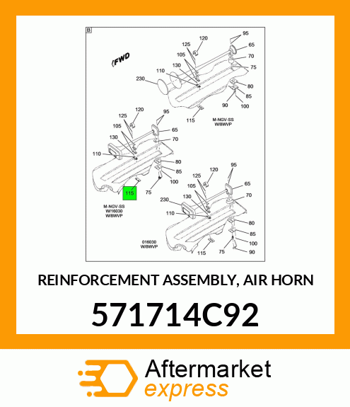 REINFORCEMENT ASSEMBLY, AIR HORN 571714C92