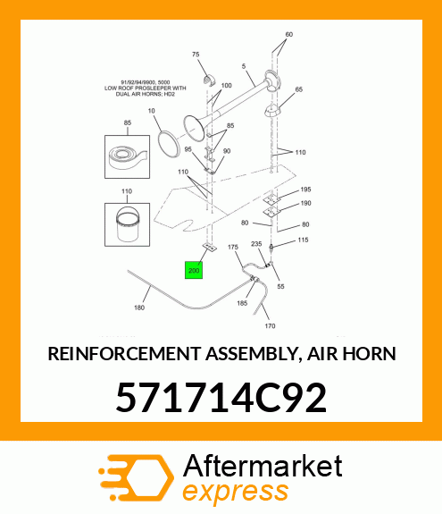 REINFORCEMENT ASSEMBLY, AIR HORN 571714C92