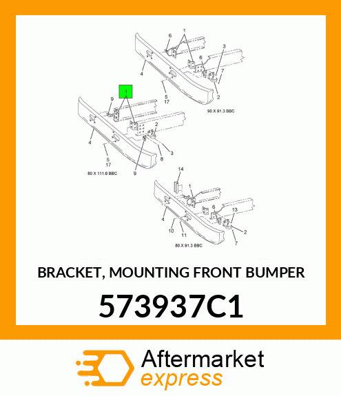 BRACKET, MOUNTING FRONT BUMPER 573937C1