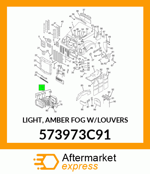 LIGHT, AMBER FOG W/LOUVERS 573973C91