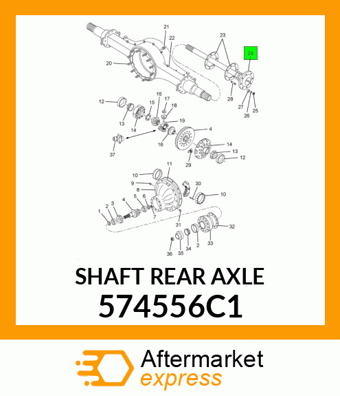 SHAFT REAR AXLE 574556C1