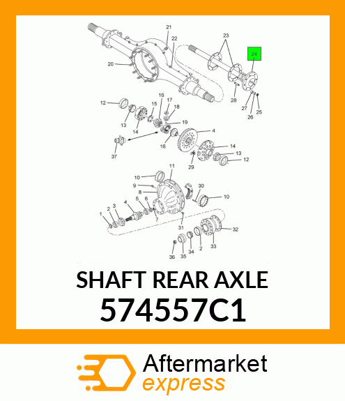 SHAFT REAR AXLE 574557C1