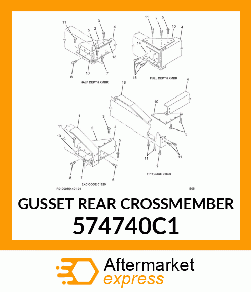 GUSSET REAR CROSSMEMBER 574740C1