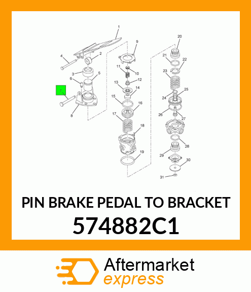 PIN BRAKE PEDAL TO BRACKET 574882C1