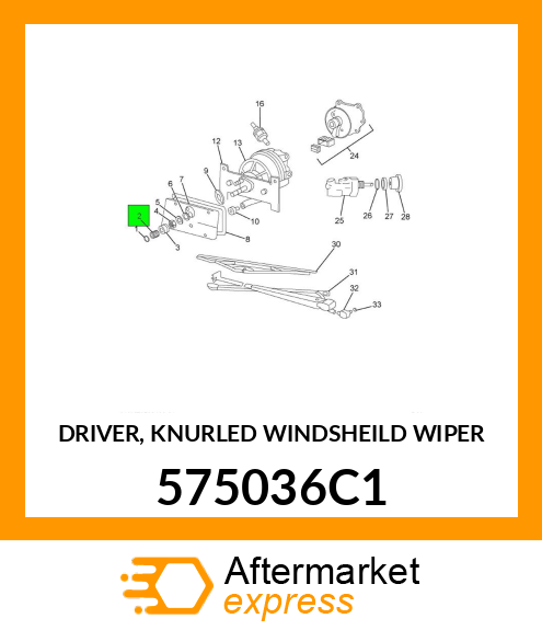 DRIVER, KNURLED WINDSHEILD WIPER 575036C1