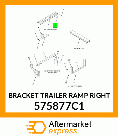 BRACKET TRAILER RAMP RIGHT 575877C1