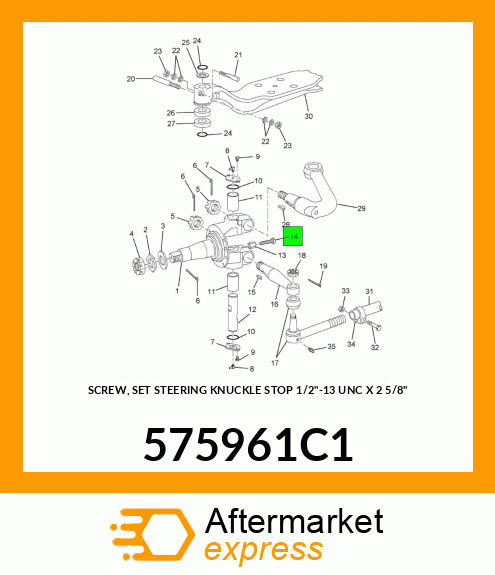 SCREW, SET STEERING KNUCKLE STOP 1/2"-13 UNC X 2 5/8" 575961C1