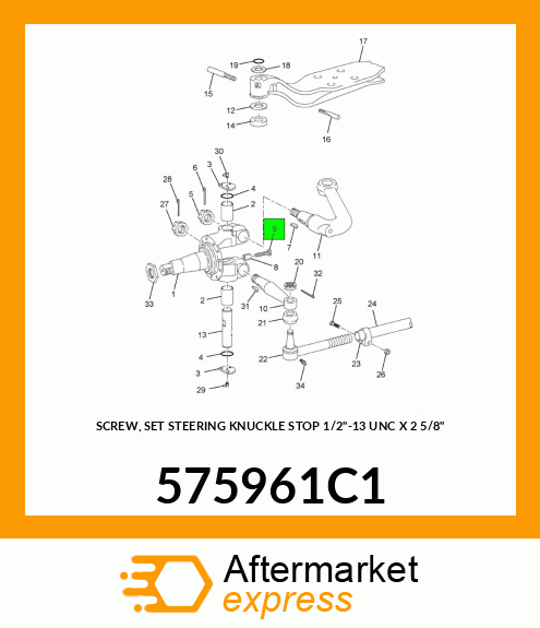 SCREW, SET STEERING KNUCKLE STOP 1/2"-13 UNC X 2 5/8" 575961C1