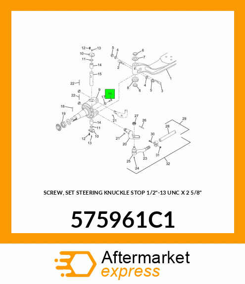 SCREW, SET STEERING KNUCKLE STOP 1/2"-13 UNC X 2 5/8" 575961C1