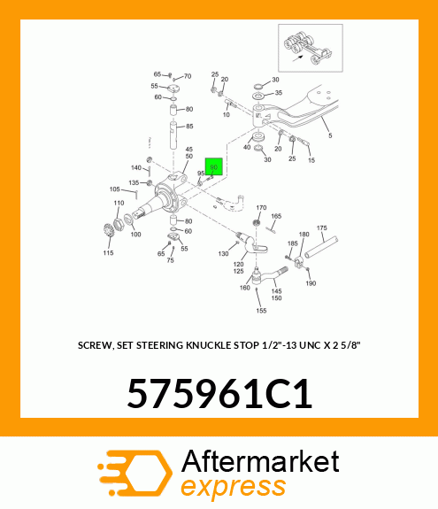 SCREW, SET STEERING KNUCKLE STOP 1/2"-13 UNC X 2 5/8" 575961C1
