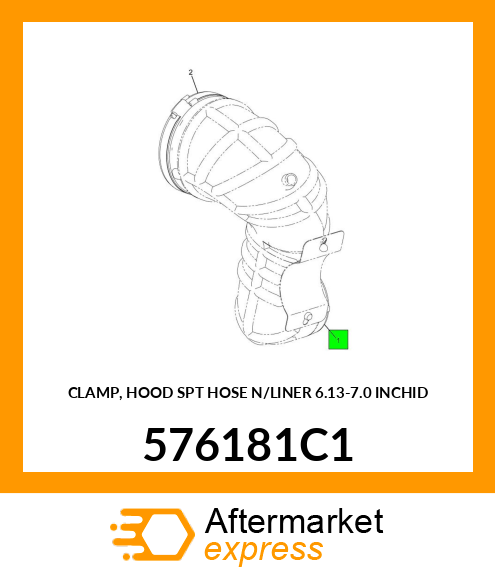 CLAMP, HOOD SPT HOSE N/LINER 6.13-7.0 INCHID 576181C1