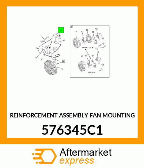 REINFORCEMENT ASSEMBLY FAN MOUNTING 576345C1