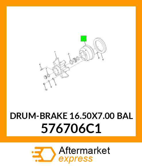 DRUM-BRAKE 16.50X7.00 BAL 576706C1