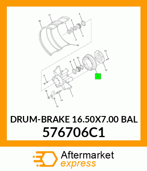 DRUM-BRAKE 16.50X7.00 BAL 576706C1