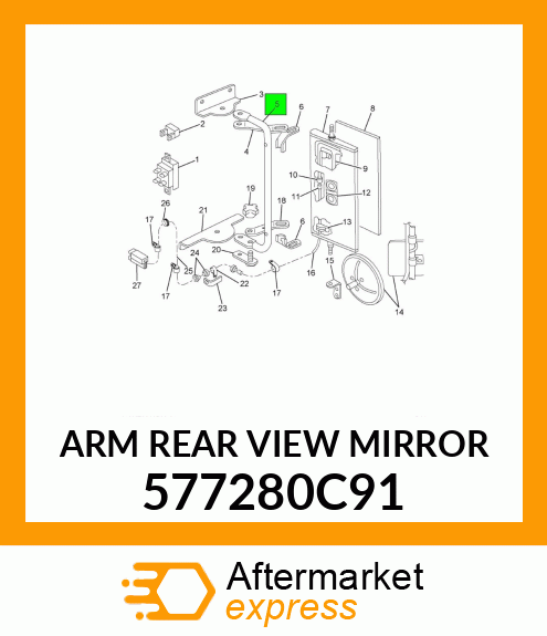 ARM REAR VIEW MIRROR 577280C91