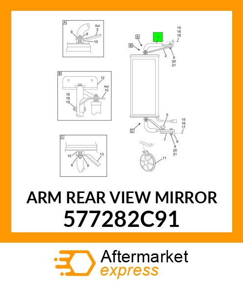 ARM REAR VIEW MIRROR 577282C91