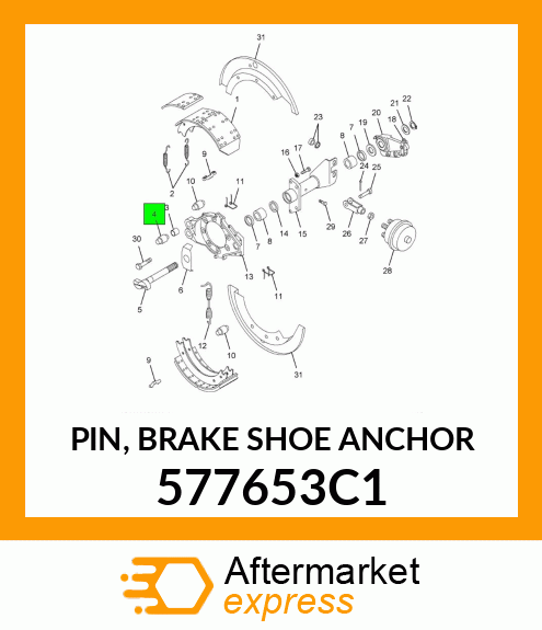 PIN, BRAKE SHOE ANCHOR 577653C1