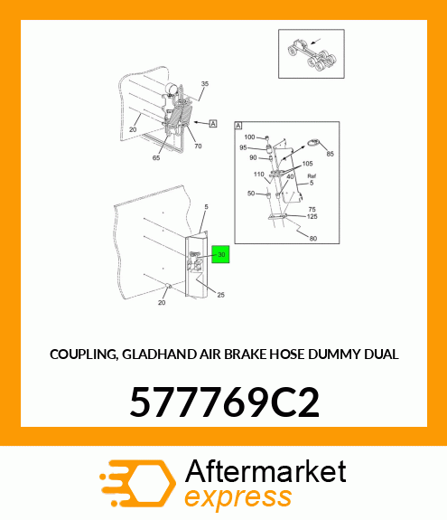 COUPLING, GLADHAND AIR BRAKE HOSE DUMMY DUAL 577769C2