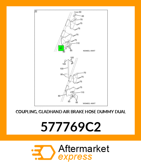 COUPLING, GLADHAND AIR BRAKE HOSE DUMMY DUAL 577769C2