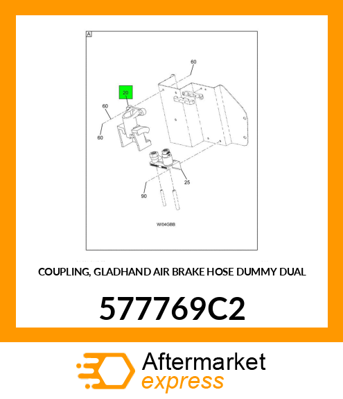 COUPLING, GLADHAND AIR BRAKE HOSE DUMMY DUAL 577769C2