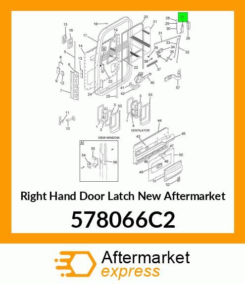 Right Hand Door Latch New Aftermarket 578066C2