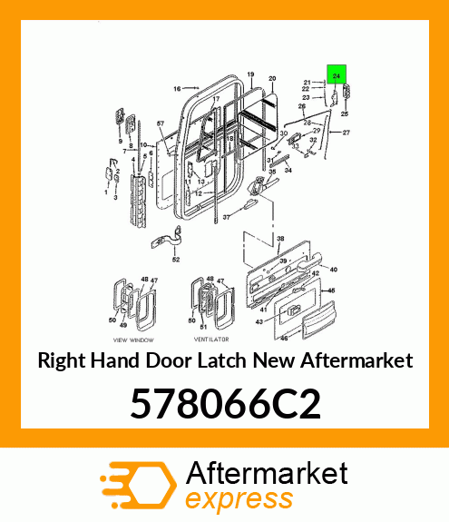 Right Hand Door Latch New Aftermarket 578066C2