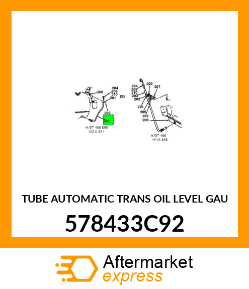 TUBE AUTOMATIC TRANS OIL LEVEL GAU 578433C92