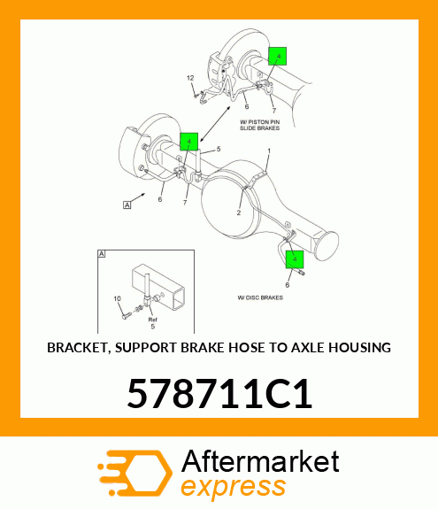 BRACKET, SUPPORT BRAKE HOSE TO AXLE HOUSING 578711C1