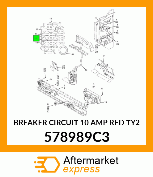 BREAKER CIRCUIT 10 AMP RED TY2 578989C3