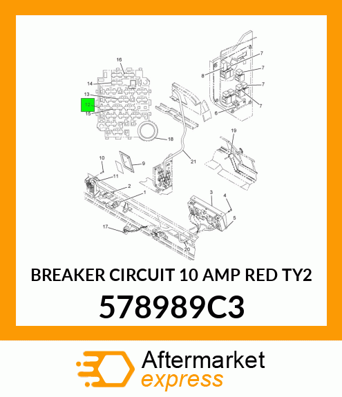 BREAKER CIRCUIT 10 AMP RED TY2 578989C3