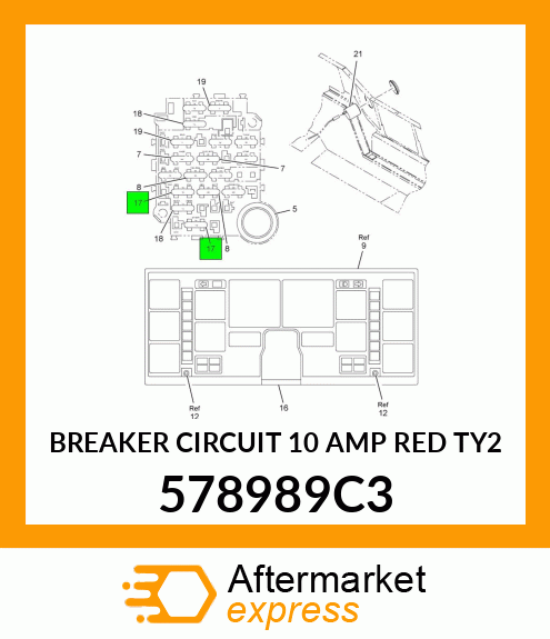 BREAKER CIRCUIT 10 AMP RED TY2 578989C3