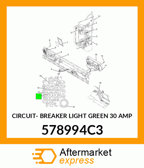 CIRCUIT- BREAKER LIGHT GREEN 30 AMP 578994C3