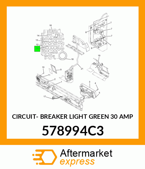 CIRCUIT- BREAKER LIGHT GREEN 30 AMP 578994C3