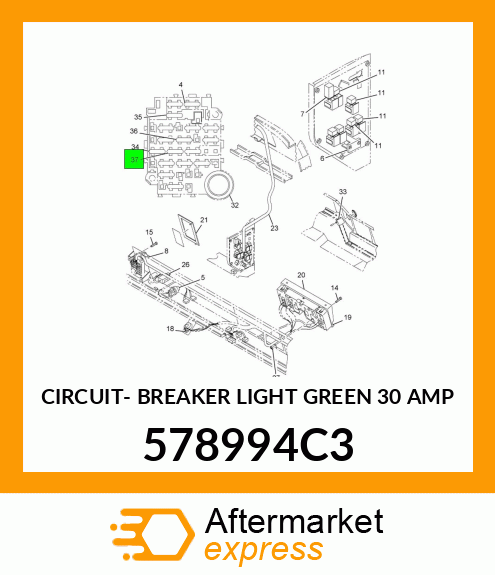 CIRCUIT- BREAKER LIGHT GREEN 30 AMP 578994C3