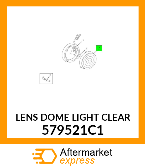 LENS DOME LIGHT CLEAR 579521C1