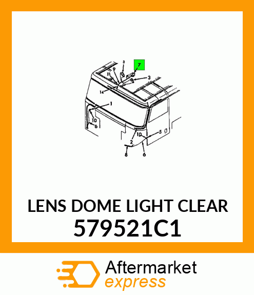 LENS DOME LIGHT CLEAR 579521C1