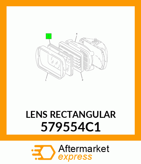 LENS RECTANGULAR 579554C1