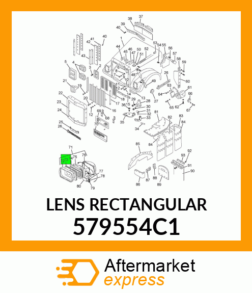 LENS RECTANGULAR 579554C1