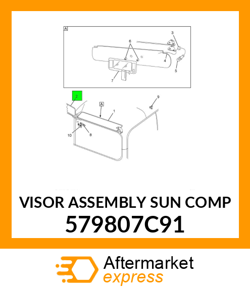 VISOR ASSEMBLY SUN COMP 579807C91