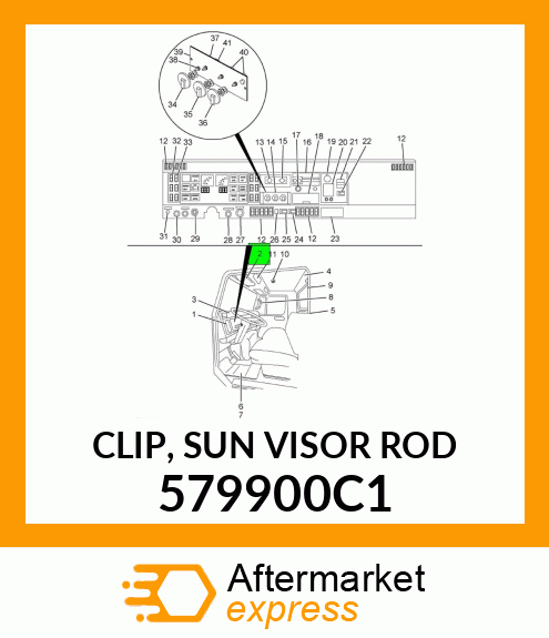 CLIP, SUN VISOR ROD 579900C1