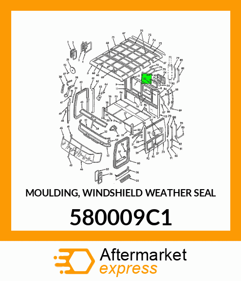 MOULDING, WINDSHIELD WEATHER SEAL 580009C1