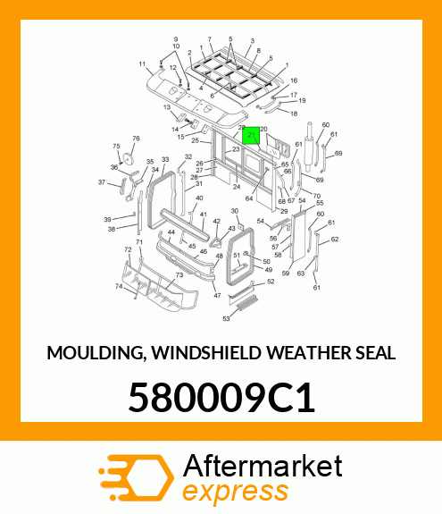 MOULDING, WINDSHIELD WEATHER SEAL 580009C1