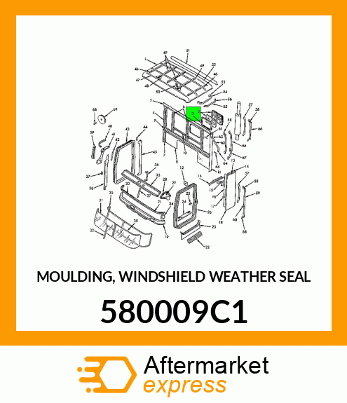 MOULDING, WINDSHIELD WEATHER SEAL 580009C1