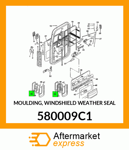 MOULDING, WINDSHIELD WEATHER SEAL 580009C1