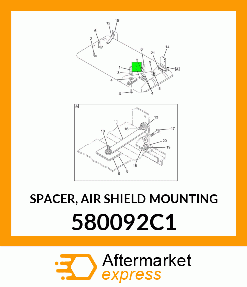 SPACER, AIR SHIELD MOUNTING 580092C1