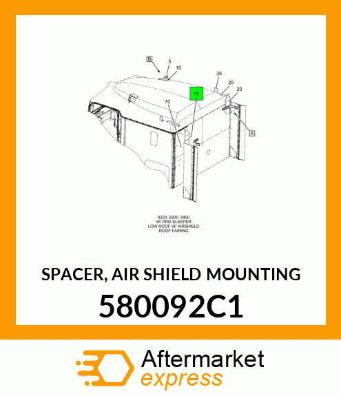 SPACER, AIR SHIELD MOUNTING 580092C1